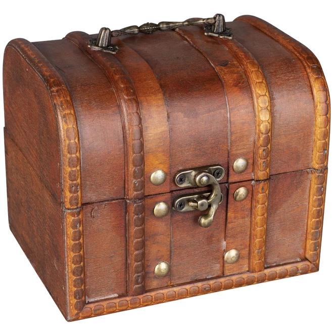 Truhe - Aus Holz - 15 X 13 X 12,5 Cm – Bild 2