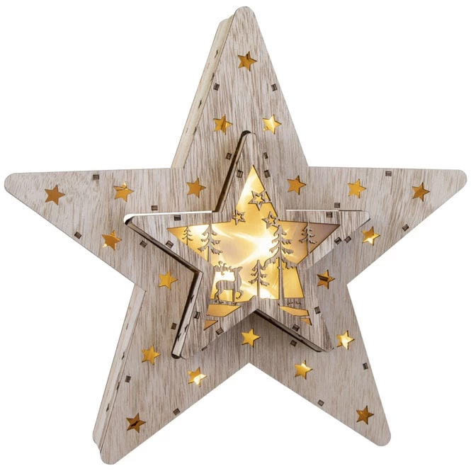 LED-Stern - Aus Holz - 30,5 X 28,5 Cm – Bild 2