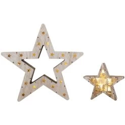 LED-Stern - Aus Holz - 30,5 X 28,5 Cm