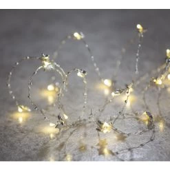 20er LED-Lichterdraht - Sterne - 2 M - Silber