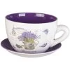 Pflanzgefäß - Tasse Mit Lavendel - Aus Keramik -