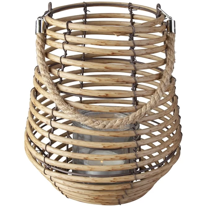Windlicht - Mit Rattan - Verschiedene Größen