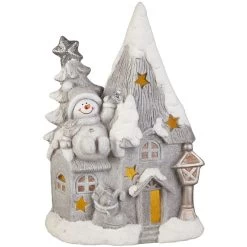 LED-Haus - Aus Magnesia - Ca. 38 X 17,5 X 41 Cm