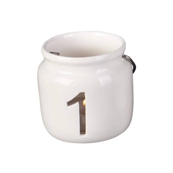 Teelichthalter - Advent - Aus Keramik - Ca. 7,5 X 7,5 X 7 Cm - 4 Stück – Bild 6