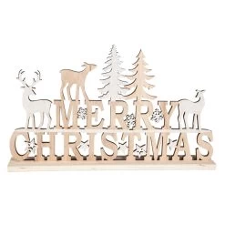 Deko-Schriftzug - Merry Christmas - Aus Holz - Ca. 30 X 4 X 18 Cm