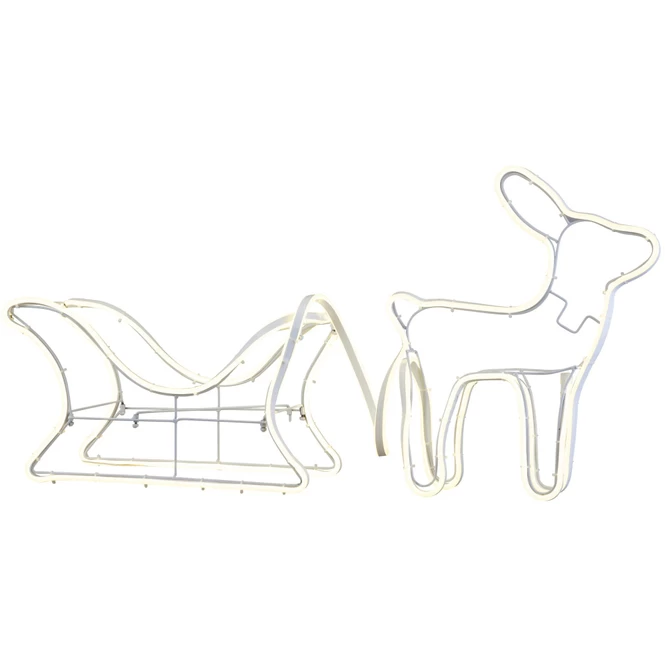 LED-Rentier Mit Schlitten - 77,5 X 5 X 65,5 Cm