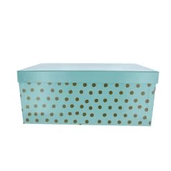 Geschenkbox Punkte Mint/gold - Ca. 28 X 18 X 11,5 Cm