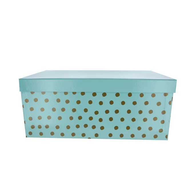 Geschenkbox Punkte Mint/gold - Ca. 28 X 18 X 11,5 Cm