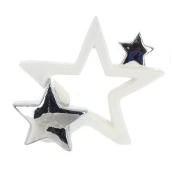 Sternsilhouette Mit Sternen - Aus Keramik - Ca. 19x5,5x17 Cm