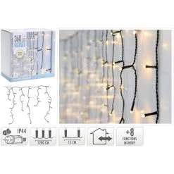 360er LED Lichtervorhang - Ca. 1200 X 52 Cm - Warmweiß