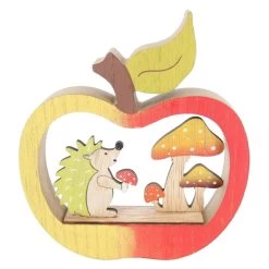 Standdeko - Apfel - Aus Holz - Ca. 17 X 2,5 X 15,5 Cm