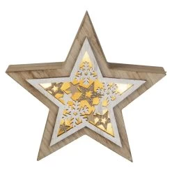 LED-Stern - Aus Holz - Ca. 19 X 4 X 19 Cm