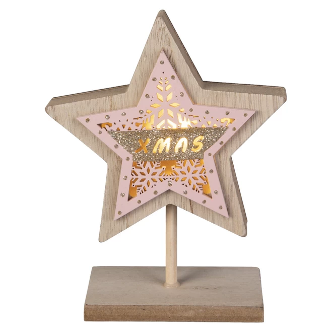 LED-Standdeko - Stern - Aus Holz - Ca. 12 X 5 X 15,5 Cm – Bild 2
