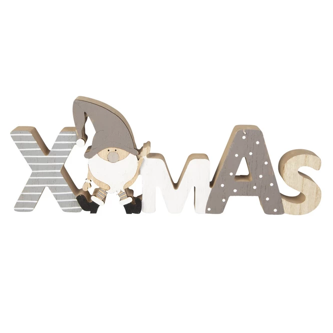 Deko-Schriftzug - XMAS - Aus Holz - Ca. 29,5 X 2,5 X 11 Cm