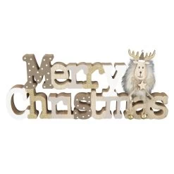 Deko-Schriftzug - Merry Christmas - Aus Holz - Ca. 30 X 2 X 12 Cm