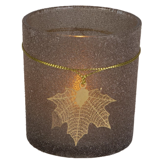 Teelichtglas - Blatt - Ca. 7,5 X 8 Cm - Braun