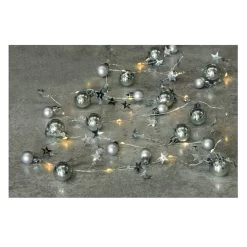 20er LED-Lichterkette - Kugeln - Ca. 190 Cm - Silber