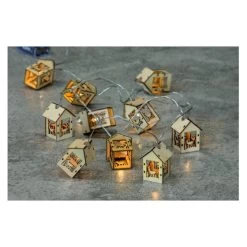 10er LED-Lichterkette - Häuschen - Ca. 135 Cm - Rehe