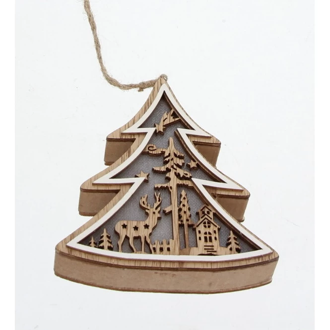 Baum Braun Mit LED - Ca. 11,5 X 3 X 12 Cm