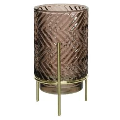 Teelichtglas - Ca. 9 X 15,5 Cm - 1 Stück - Braun