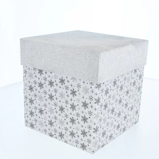 Geschenkbox Schneeflocke Silber - Ca. 14 X 14 X 14 Cm