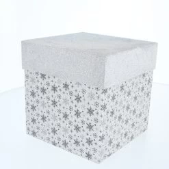 Geschenkbox Schneeflocke Silber - Ca. 12 X 12 X 12 Cm