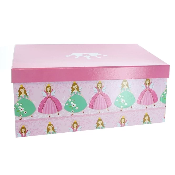 Geschenkbox - XL - Prinzessin Rosa - Aus Papier - Ca. 32,5 X 21,5 X 13,5 Cm