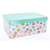 Geschenkbox - XL - Dreiecke Mint - Aus Papier - Ca. 32,5 X 21,5 X 13,5 Cm