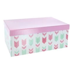 Geschenkbox - S - Pfeile Rosa - Aus Papier - Ca. 20 X 12,5 X 7,5 Cm