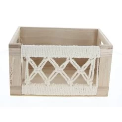 Box - Geflochtene Seiten - Aus Holz - Ca. 25 X 15 X 14 Cm