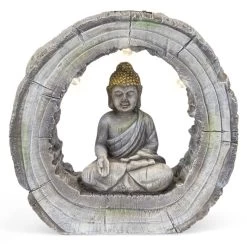 LED-Buddha - Aus Magnesia - Ca. 40 X 14 X 39 Cm