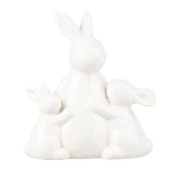 Hasenmama Mit Kindern - Aus Keramik - Ca. 14 X 7,5 X 13 Cm