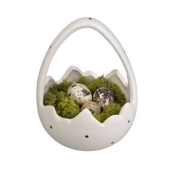 Osterkörbchen In Eierschalenform - Aus Dolomit - Ca. 12 X 12 X 16 Cm