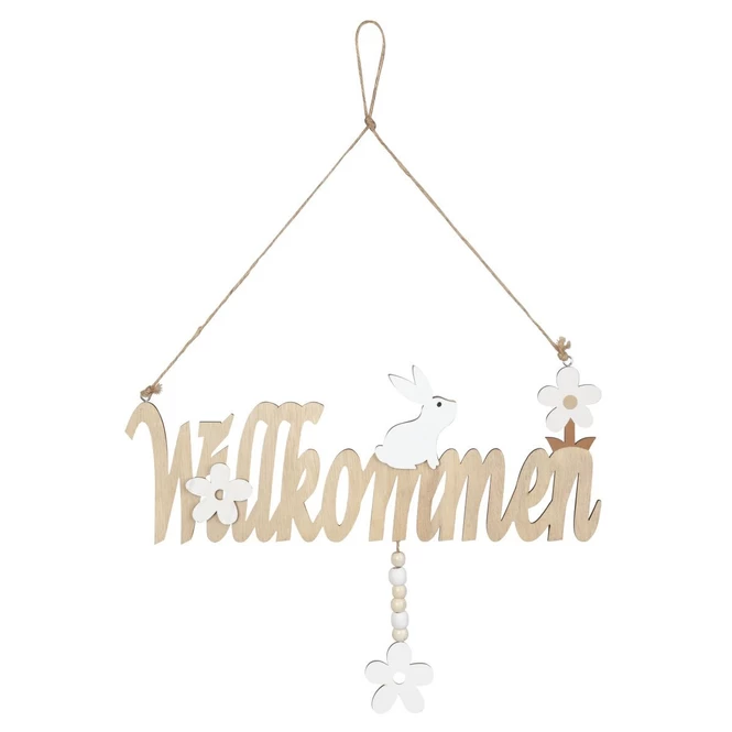 Dekohänger - Willkommen - Aus Holz - Ca. 30 X 2 X 10 Cm