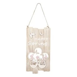 Dekohänger - Happy Spring - Aus Holz - Ca. 15 X 0,5 X 29,5 Cm