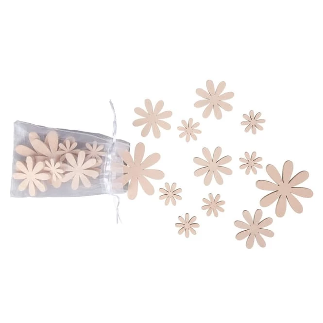 Streudeko - Blumen - Aus Holz - Ca. 3/5/7 Cm - 20 Stück – Bild 3