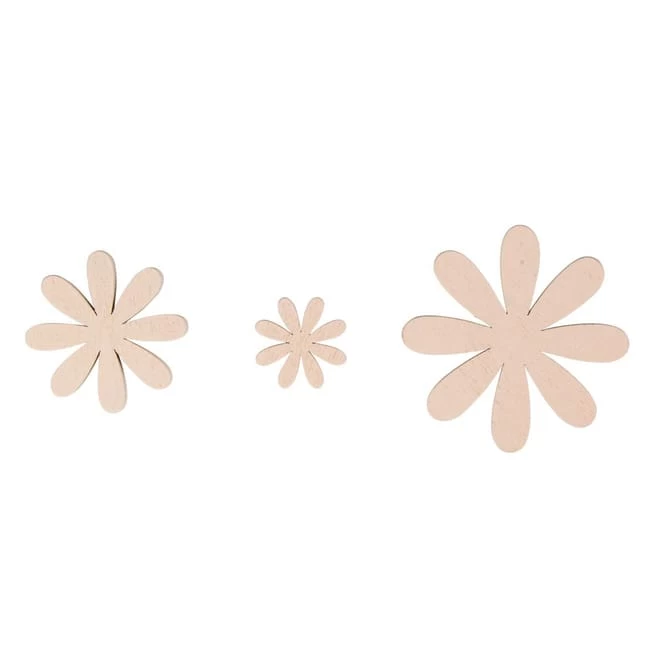 Streudeko - Blumen - Aus Holz - Ca. 3/5/7 Cm - 20 Stück – Bild 2