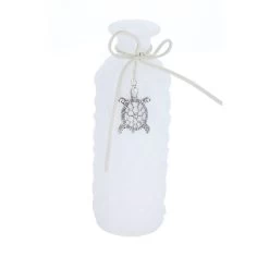 Vase Mit Schildkröte - Weiß - Aus Glas - Ca. 5,5 X 16,5 Cm