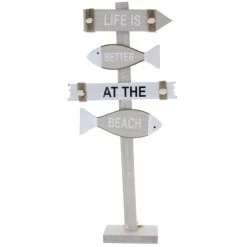 Wegweiser - Maritim - Aus Holz - Ca. 25 X 6 X 52 Cm