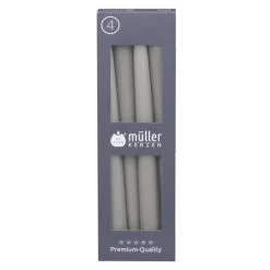 Spitzkerzen - Ca. 2 X 24,5 Cm - Grau - 4 Stück