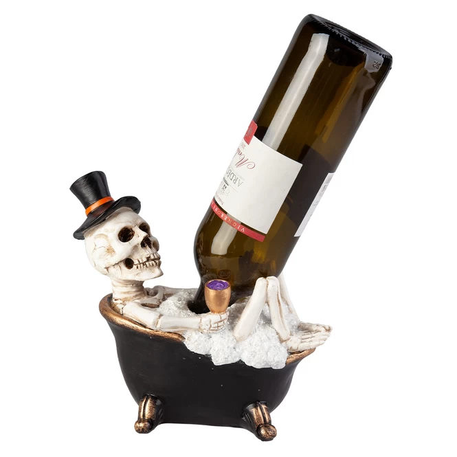 Weinflaschenhalter - Skelett - Aus Polyresin - Ca. 22 X 12 X 19,5 Cm – Bild 2