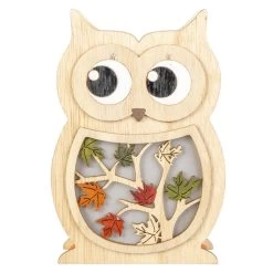 LED-Eule - Aus Holz - Ca. 11 X 5 X 16 Cm
