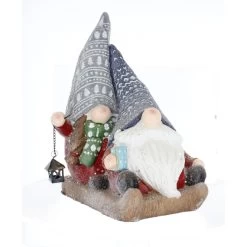 Wichtelpaar Auf Schlitten - Ca. 33 X 27 X 42 Cm