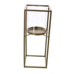 Windlicht Säule Gold/klar - Ca. 12 X 12 X 30 Cm