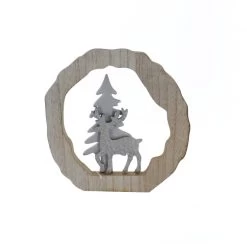 Baumring Mit Hirsch Und Baum - Ca. 19 X 1,5 X 19 Cm
