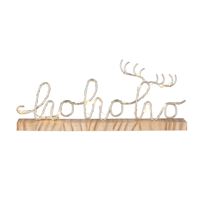 Schriftzug - HoHoHo Mit LED - Ca. 30 X 4 X 13 Cm