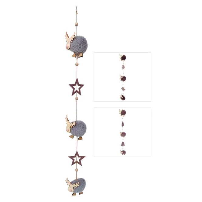 Girlande - Rentiere - Aus Holz - 10 X 90 Cm - 1 Stück – Bild 2