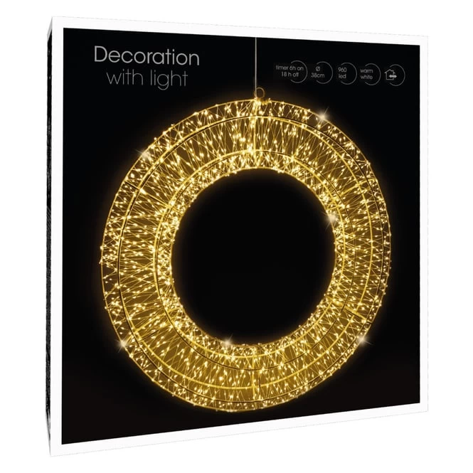 960er LED-Kranz - Ø = Ca. 38 Cm