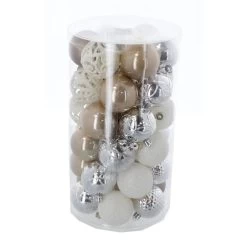 Christbaumkugeln Braun-Silber-Mix - Bruchfest - Ca. 6 Cm - 37 Stück