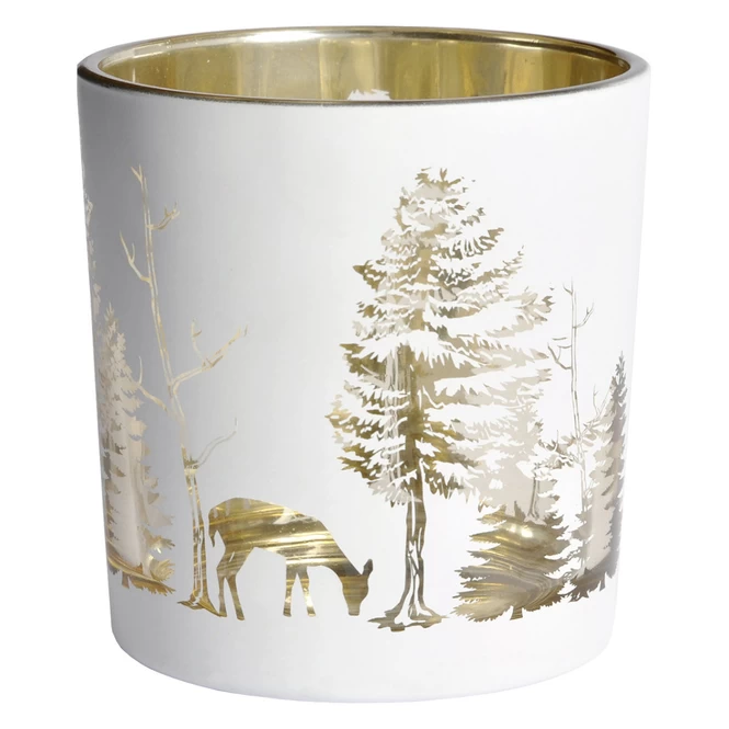 Teelichtglas - Winterwald - Ca. 10 X 10 Cm